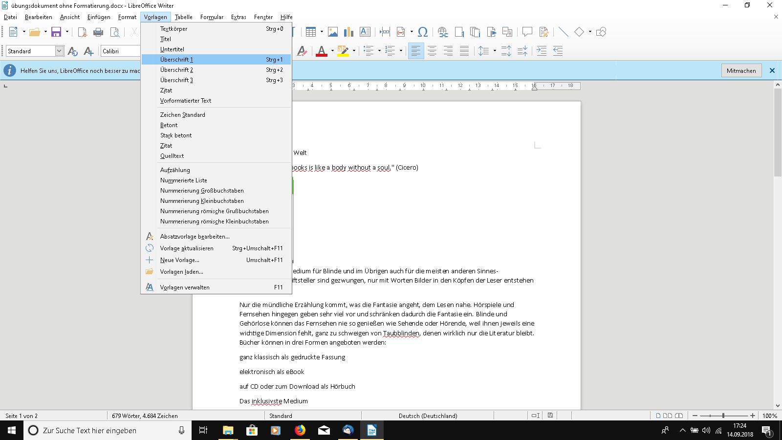 Barrierefreie PDFs mit OpenOffice und LibreOffice