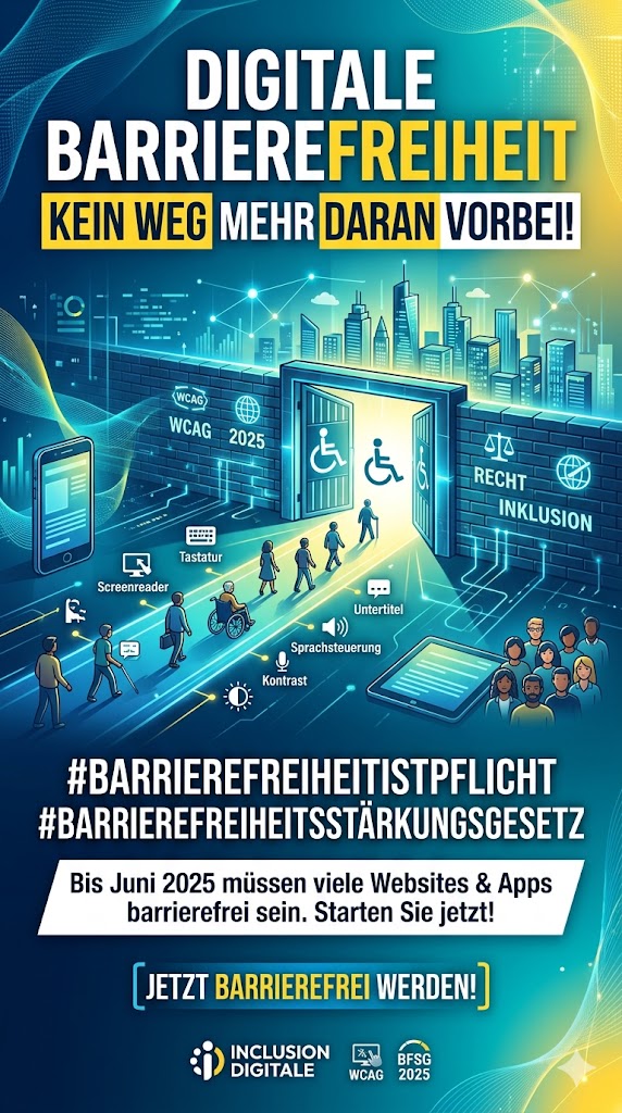 Text: Kein Weg führt an Barrierefreiheit vorbei