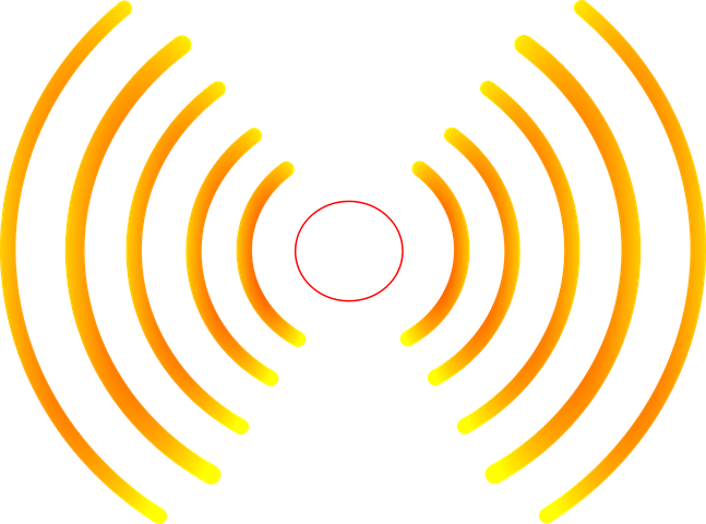 Stilisierte Radiowellen stralen nach links und rechts