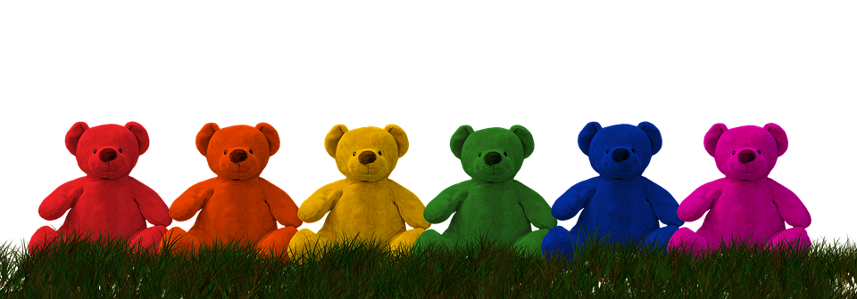 unterschiedlichfarbige Teddybären