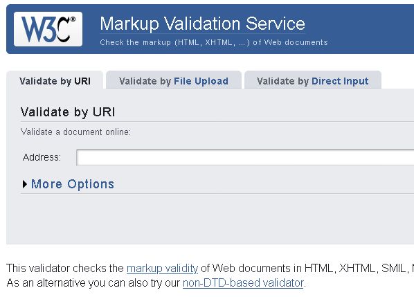 Screenshot des W3C Validators